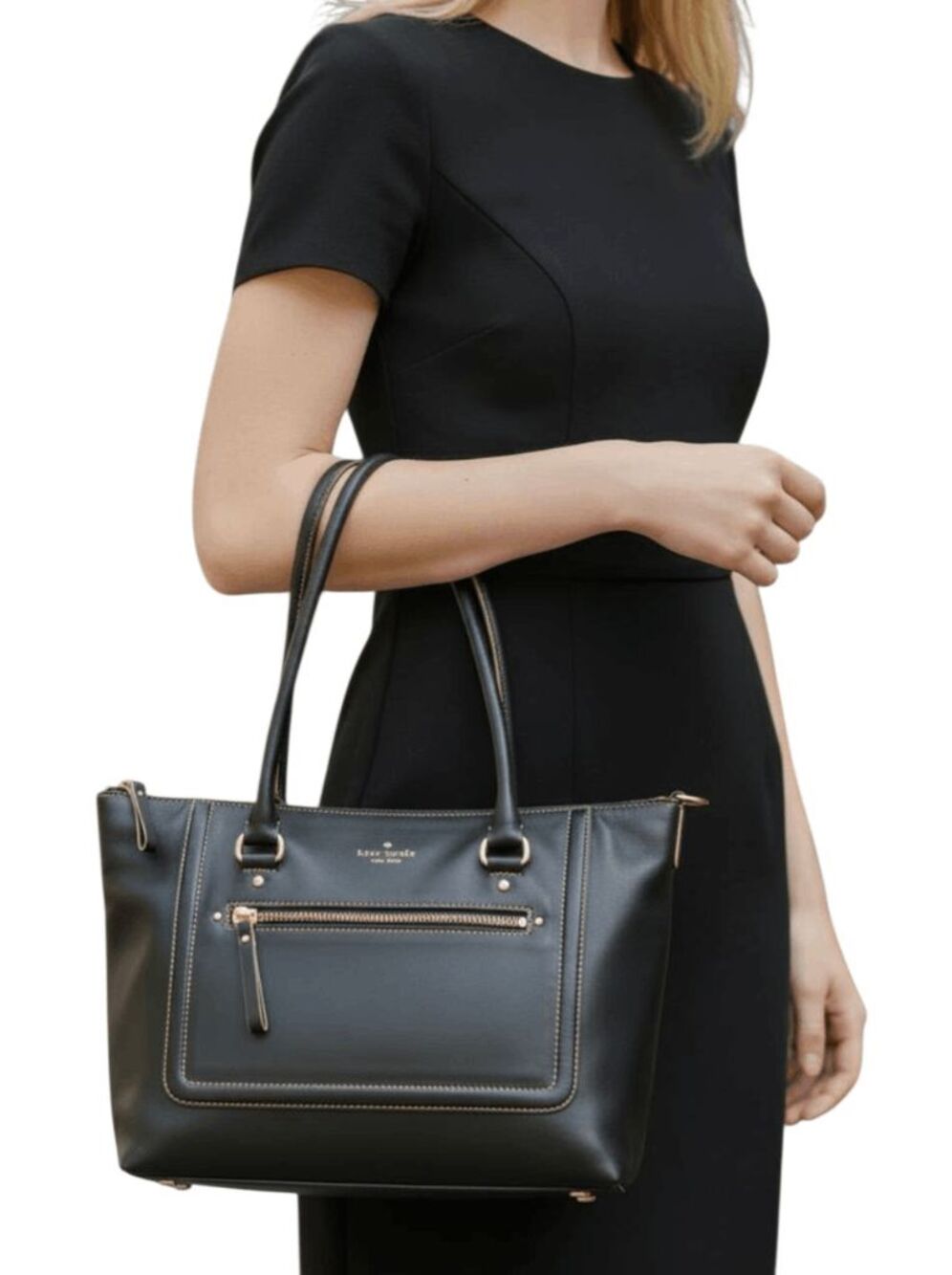 KATE SPADE Black Smooth Leather Tote